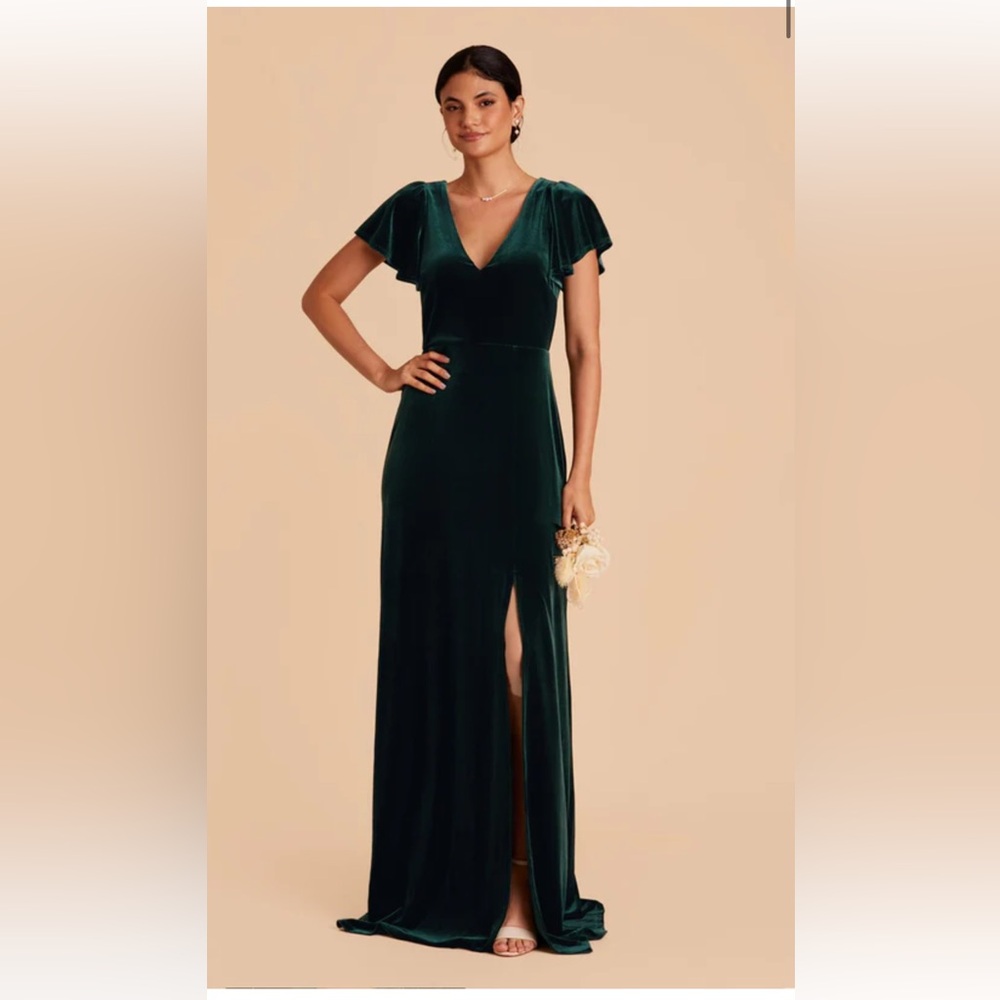 Birdy Grey Hannah Dress Emerald Green Velvet with cap sleeve